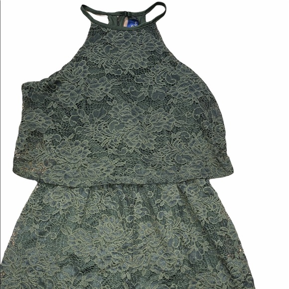 Blue Rain size small olive green flirty romper - Picture 2 of 9